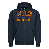 Navy wild about basketball Zipper Hoodie - Zillion Design Studio