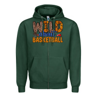 Sports Green wild about basketball Zipper Hoodie - Zillion Design Studio