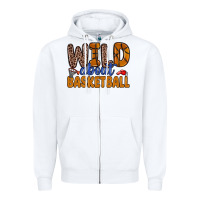 White wild about basketball Zipper Hoodie - Zillion Design Studio