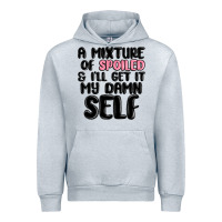 Heather Grey a mixture of spoiled and ill get it my damn self Urban Hoodie - MaliasSmallBusiness