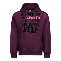 Mauve Wine a mixture of spoiled and ill get it my damn self Urban Hoodie - MaliasSmallBusiness