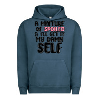 Pigment Midnight Navy a mixture of spoiled and ill get it my damn self Urban Hoodie - MaliasSmallBusiness