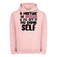 Pigment Salmon a mixture of spoiled and ill get it my damn self Urban Hoodie - MaliasSmallBusiness