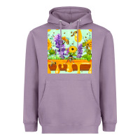 Lavender honeydrip bee lavender daisy sunflower seamless pa Heavyweight Hoodie - FaDigitalArtStudio