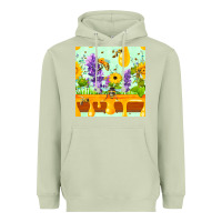 Matcha honeydrip bee lavender daisy sunflower seamless pa Heavyweight Hoodie - FaDigitalArtStudio