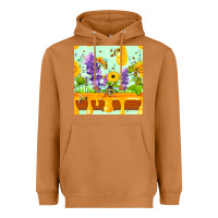 Meerkat honeydrip bee lavender daisy sunflower seamless pa Heavyweight Hoodie - FaDigitalArtStudio