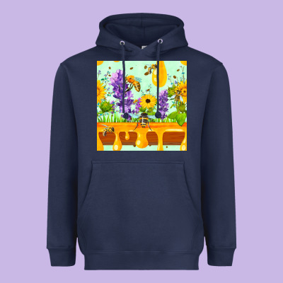 Honeydrip Bee Lavender Daisy Sunflower Seamless Pa Heavyweight Hoodie Designed By Fadigitalartstudio