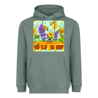 Sage honeydrip bee lavender daisy sunflower seamless pa Heavyweight Hoodie - FaDigitalArtStudio