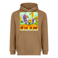 Toasted Coconut honeydrip bee lavender daisy sunflower seamless pa Heavyweight Hoodie - FaDigitalArtStudio