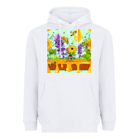 White honeydrip bee lavender daisy sunflower seamless pa Heavyweight Hoodie - FaDigitalArtStudio