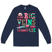 Navy i like big veins and i cannot lie Long Sleeve Tee - RanaPortraitStore