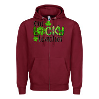Burgundy st. Patrick's day one lucky teacher Zipper Hoodie - RanaPortraitStore