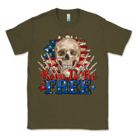 Army Green born to be free skeleton Classic Tee - Zillion Design Studio
