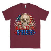 Burgundy born to be free skeleton Classic Tee - Zillion Design Studio