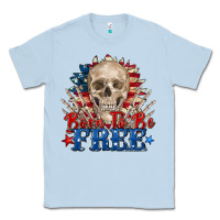 Dusty Blue born to be free skeleton Classic Tee - Zillion Design Studio