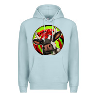 Blue Mist Christmas Cow Premium Hoodie - Jasminsmagicworld