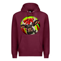 Burgundy Christmas Cow Premium Hoodie - Jasminsmagicworld