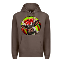 Coffee Christmas Cow Premium Hoodie - Jasminsmagicworld