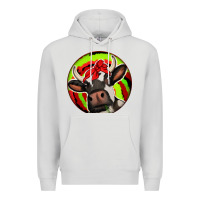 Dove Grey Christmas Cow Premium Hoodie - Jasminsmagicworld