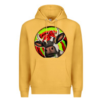Mustard Christmas Cow Premium Hoodie - Jasminsmagicworld