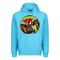 Ocean Blue Christmas Cow Premium Hoodie - Jasminsmagicworld