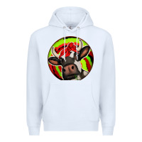 White Christmas Cow Premium Hoodie - Jasminsmagicworld