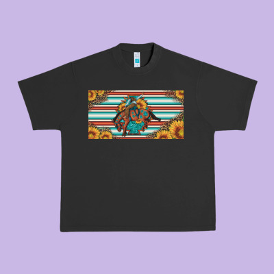 Bucking Bronco Aztec Shape License Plate Urban Heavy Tee Designed By Artiststas