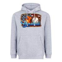 Heather Grey western american flag baseball Heavyweight Hoodie - HRA Design Shop