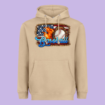 Western American Flag Baseball Heavyweight Hoodie Designed By Hra Design Shop