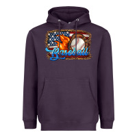 Plum western american flag baseball Heavyweight Hoodie - HRA Design Shop