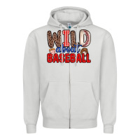 Dove Grey wild about baseball Zipper Hoodie - Zillion Design Studio