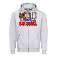 Heather Grey wild about baseball Zipper Hoodie - Zillion Design Studio