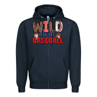 Navy wild about baseball Zipper Hoodie - Zillion Design Studio