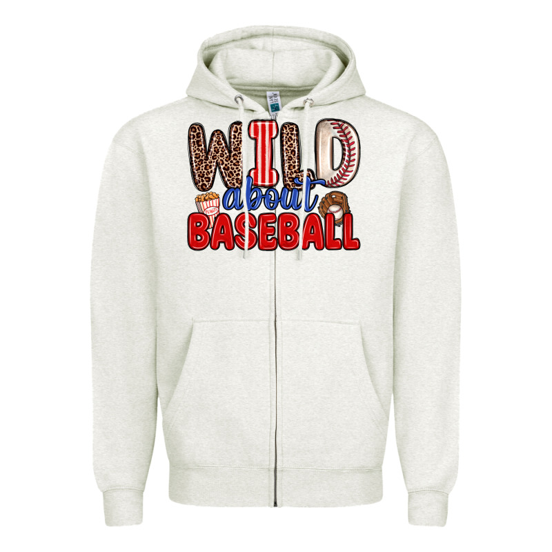 Wild About Baseball Zipper Hoodie by Zillion Design Studio | Teevron