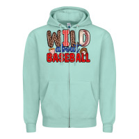 Seafoam wild about baseball Zipper Hoodie - Zillion Design Studio