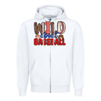 White wild about baseball Zipper Hoodie - Zillion Design Studio