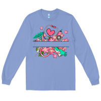 Colony Blue nurse flowers custom name design Long Sleeve Tee - RanaPortraitStore