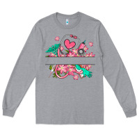 Heather Grey nurse flowers custom name design Long Sleeve Tee - RanaPortraitStore
