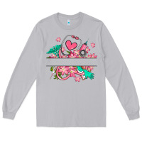 Moon Dust nurse flowers custom name design Long Sleeve Tee - RanaPortraitStore
