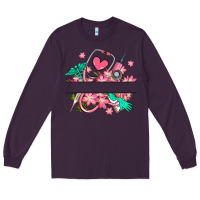 Plum nurse flowers custom name design Long Sleeve Tee - RanaPortraitStore