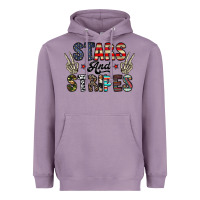 Lavender stars and stripes Heavyweight Hoodie - CowhideDigitalArt