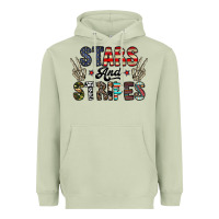 Matcha stars and stripes Heavyweight Hoodie - CowhideDigitalArt