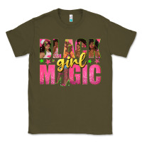 Army Green black girl magic with afro black women Classic Tee - texasbilliewilder