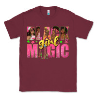 Burgundy black girl magic with afro black women Classic Tee - texasbilliewilder