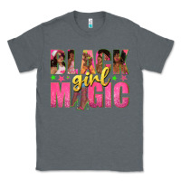 Charcoal Heather black girl magic with afro black women Classic Tee - texasbilliewilder
