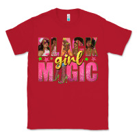 Red black girl magic with afro black women Classic Tee - texasbilliewilder