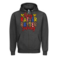 Charcoal Heather hey batter batter swing softball Zipper Hoodie - Zillion Design Studio