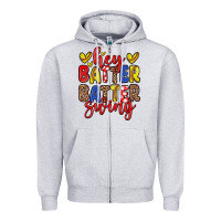 Heather Grey hey batter batter swing softball Zipper Hoodie - Zillion Design Studio