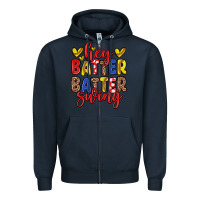 Navy hey batter batter swing softball Zipper Hoodie - Zillion Design Studio