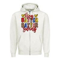 Oatmeal Heather hey batter batter swing softball Zipper Hoodie - Zillion Design Studio